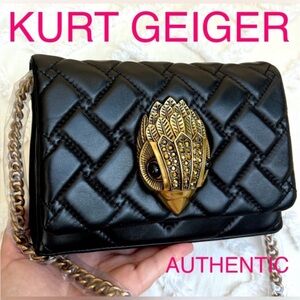KURT GEIGER Mini Convertible LARGE EAGLE HEAD Leather clutch crossbody bag